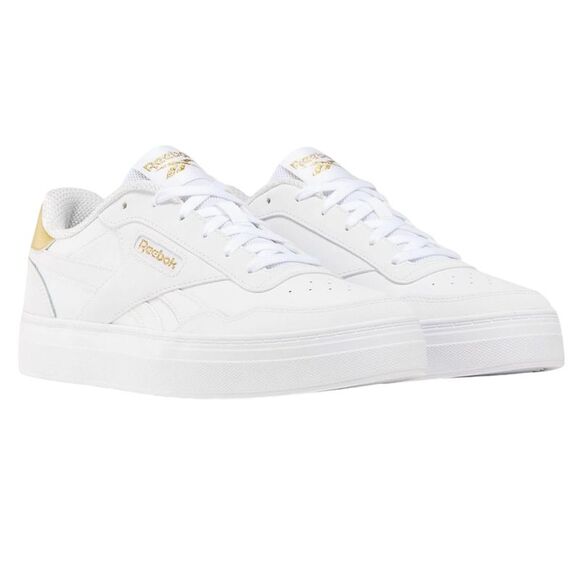 Reebok Unisex Adult Court Advance Clip Sneakers / White/Gold